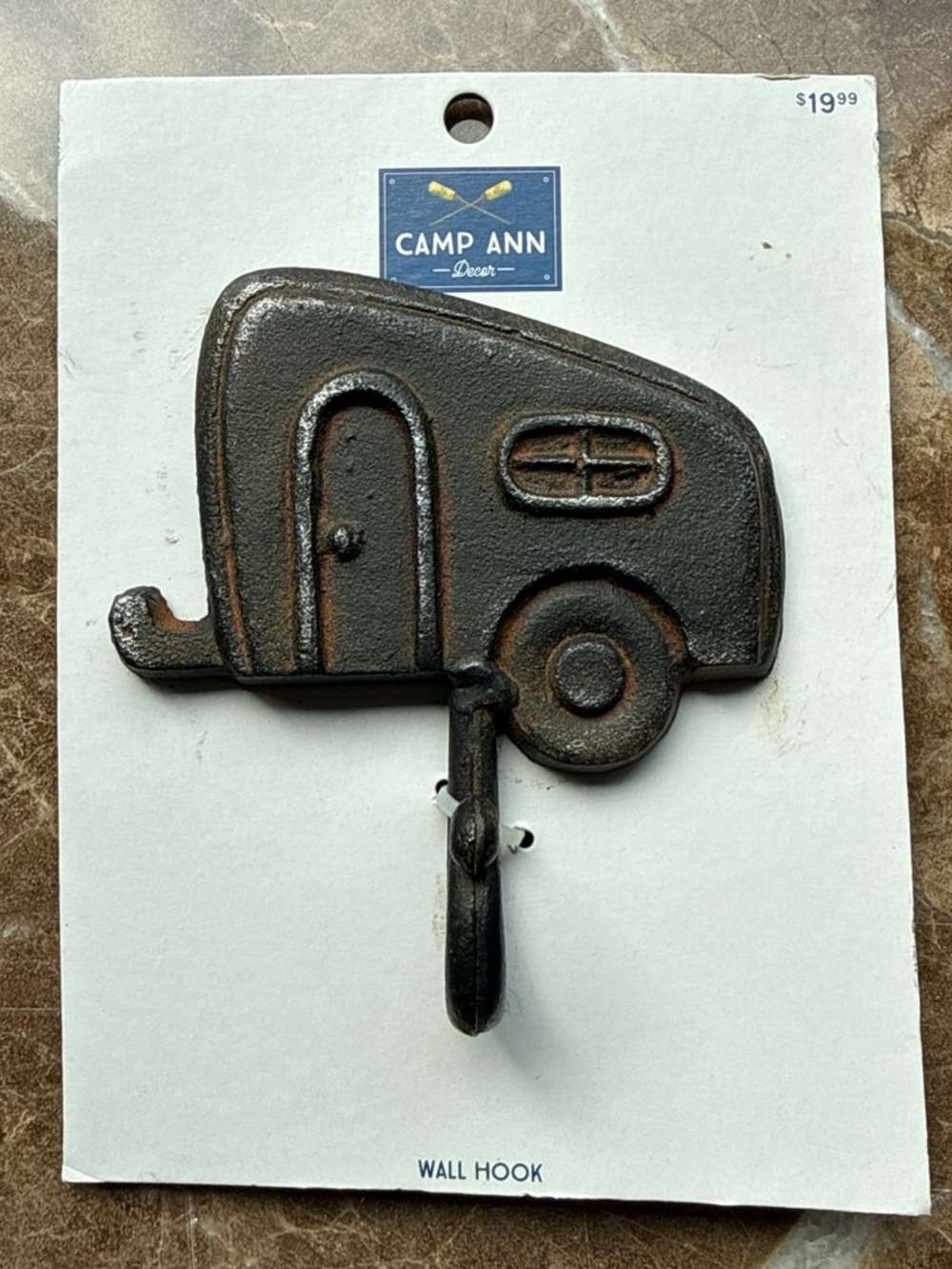 Black and Brown Camper Wall Hook - Rustic Metal Hook